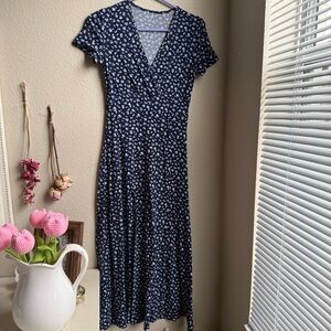 navy blue floral dress